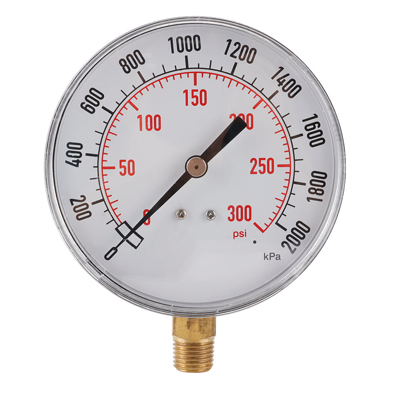 TS-Y91 Large 90mm Dial Oil Gas Pressure Gauge 0-300 PSI / 0-2000 KPA Range Dual Scale Water Pressure Gauge TS-Y91 Large 90mm Dial Oil Gas Pressure Gauge 0-300 PSI / 0-2000 KPA Range Dual Scale Water Pressure Gauge